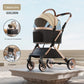 Detachable pet stroller featuring [Colour] fabric and a robust frame