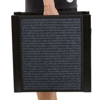 Person holding a rectangular black and gray filter