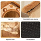Pet bed with bear design, detachable cover, and non-slip bottom.
