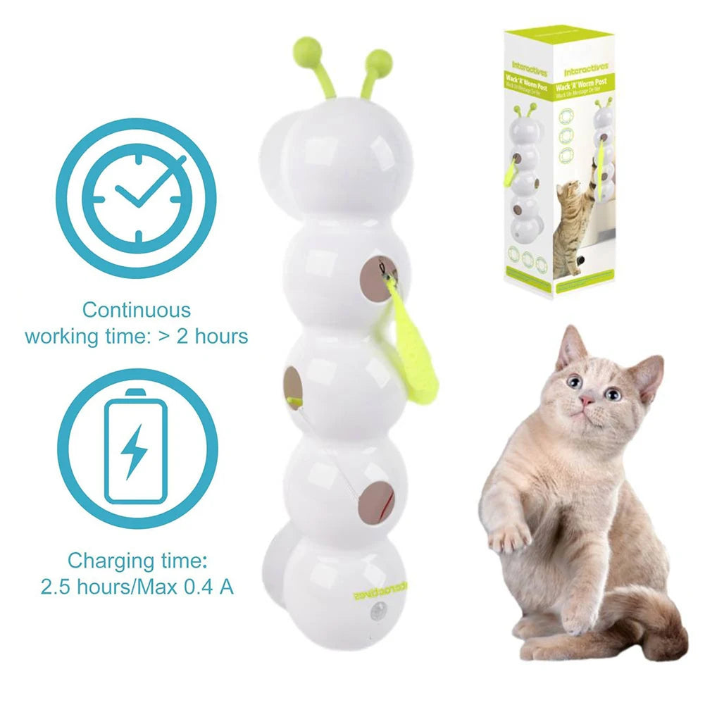 Intelligent Worm Cat Toy – Motion Activated Teaser for Indoor Cats - Waggley Tails