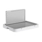 Metallic grill pan on a white background