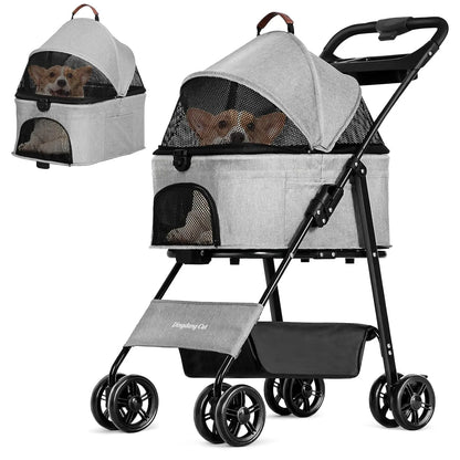 Luxury Large Pet Pram UK: Foldable, Safe & Ventilated for Ultimate Comfort - Waggley Tails