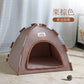 Pet tent with a label on a light background