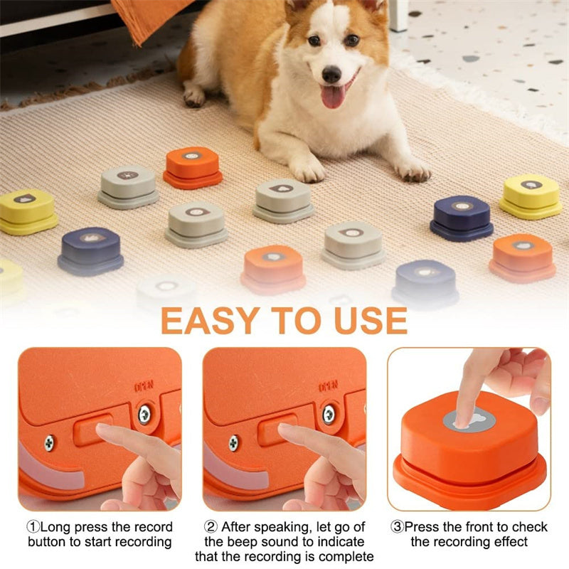 Talk to Me: 4-Color Pet Communication Button - Waggley Tails