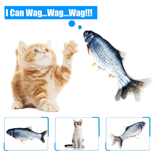 Fish Shape Cat Toy Electric USB Charging - Waggley Tails