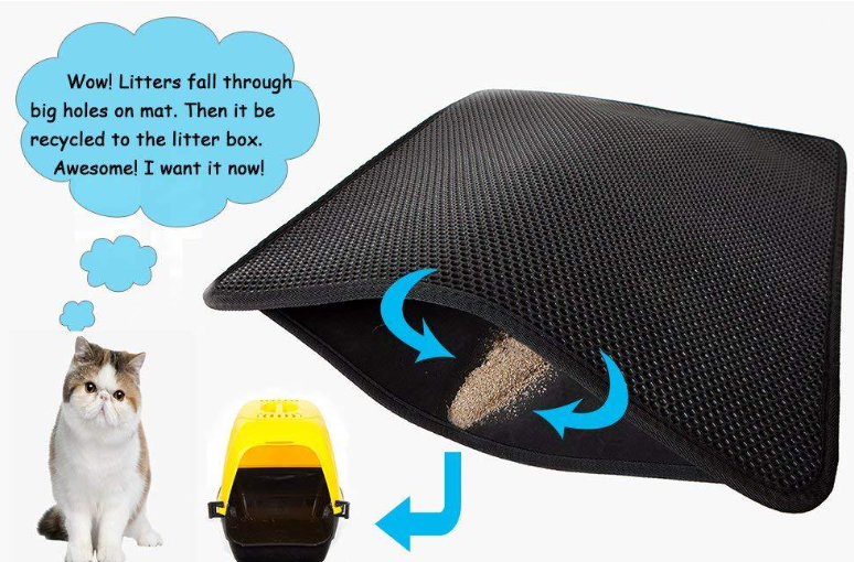 Waterproof Pet Cat Litter Mat EVA Double Layer Cat Litter Trapping Pet Litter Cat Mat Clean Pad Products For Cats Accessories - Waggley Tails