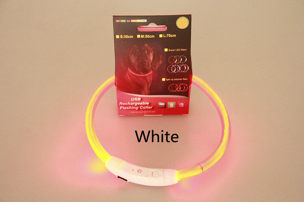 Pet Flashing Collar USB Rechargeable Glowing Necklace Safety Collar Light Up Collars For Night Walking Electric Dog Collar Neon - Waggley Tails